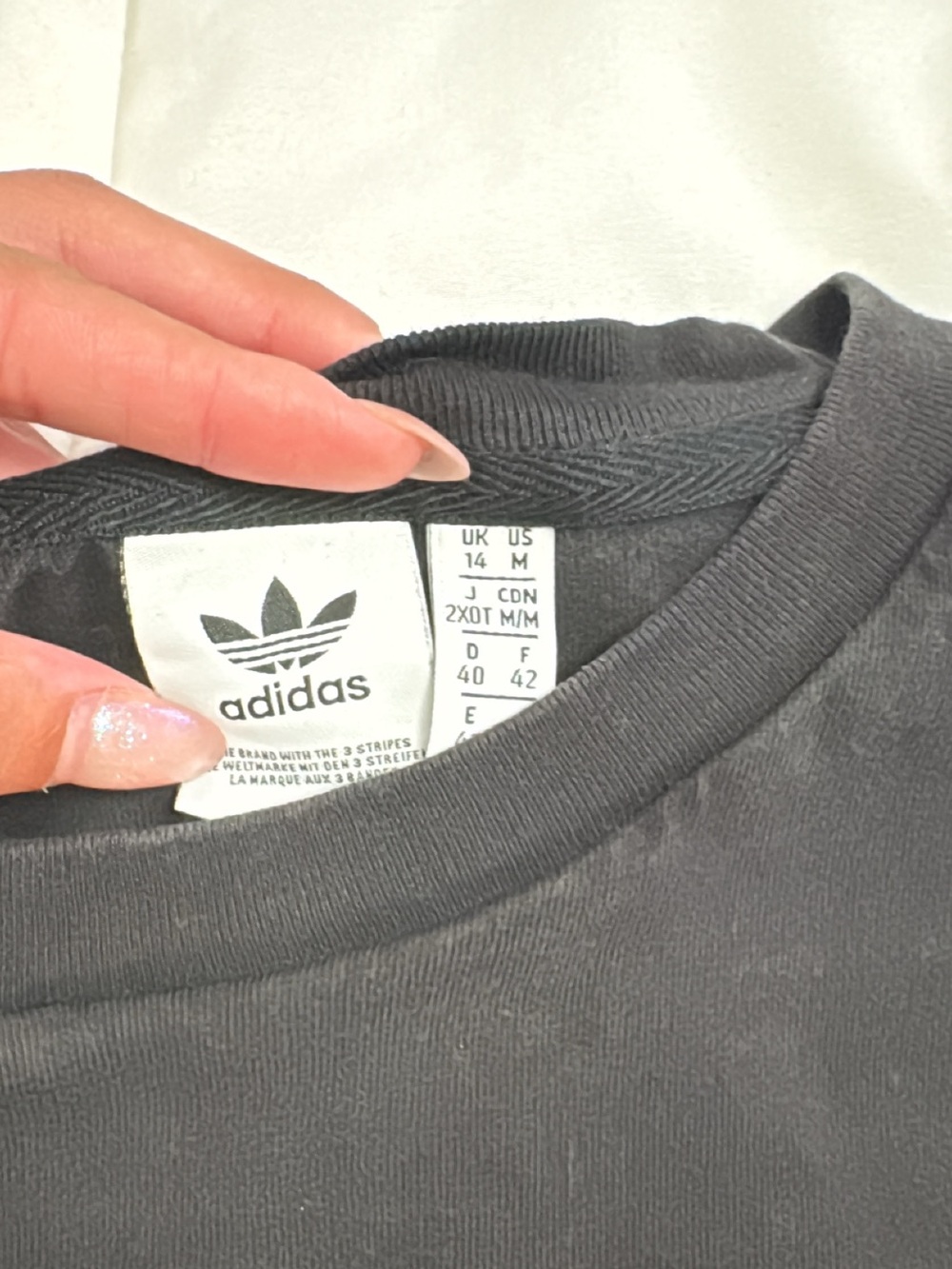 adidas Black Cropped Trefoil Logo Tee - Picture 3 of 3